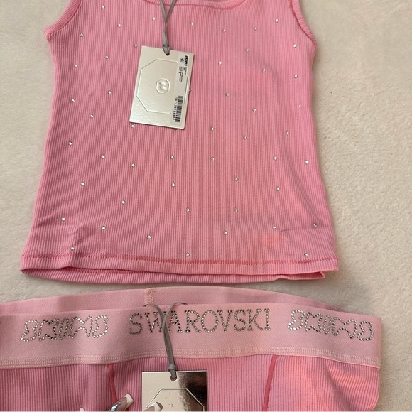 SWAROVSKI X SKIMS SET COTTON RIB BOXER & TOP - Picture 2 of 4